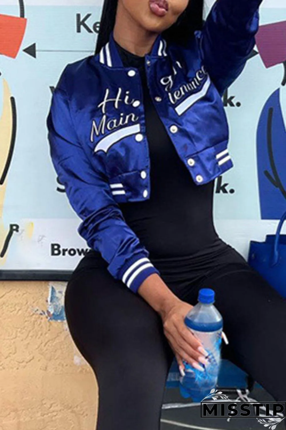 Green Casual Street Embroidered Patchwork Buckle Cardigan Collar Outerwear