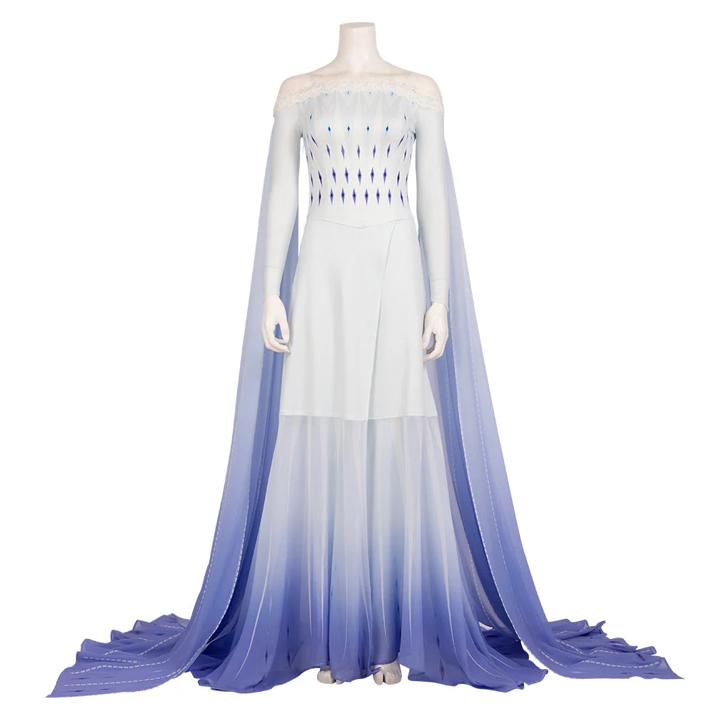 Frozen 2 Elsa Costume White Dress Cosplay Costume