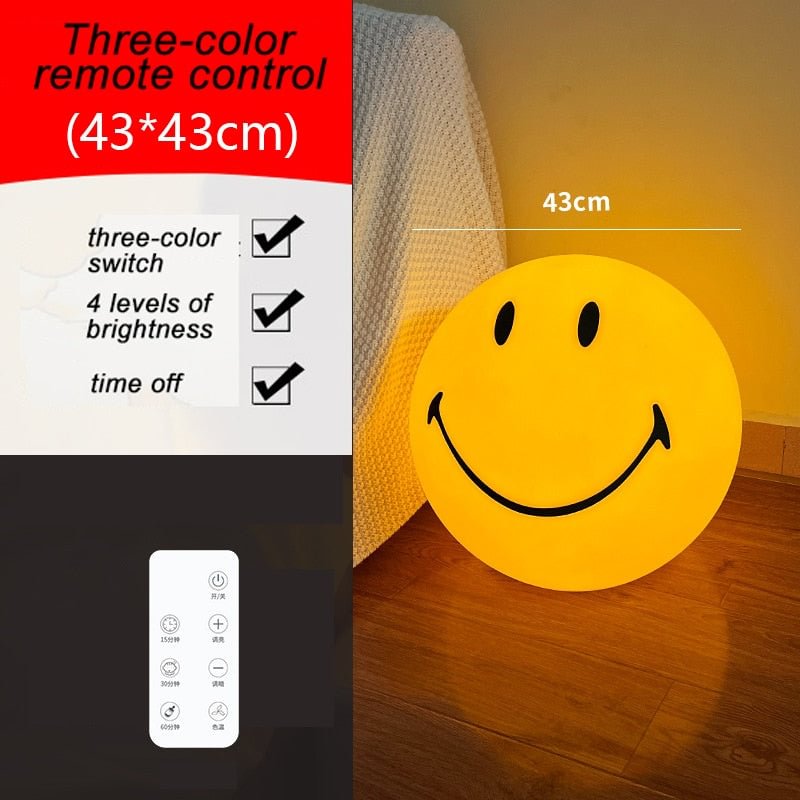 Nordic Decoration night light Smile Face night Lamp Rechargeable kid's Bedroom Bedside round LED Touch switch table night Lights