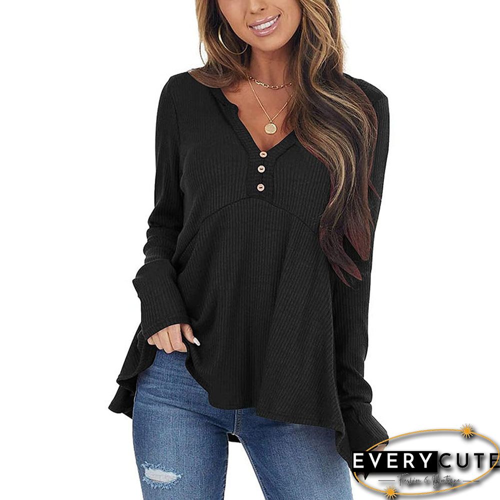 V-neck Long Sleeve Sweater Loose Sweater