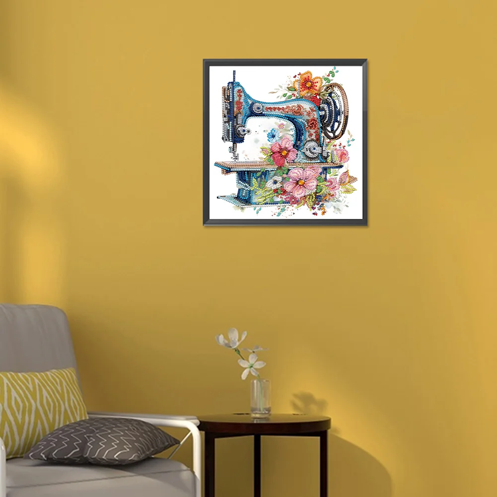 Diamond Painting - Partial Special Shaped Drill - Sewing Machine(Canvas|30*30cm)