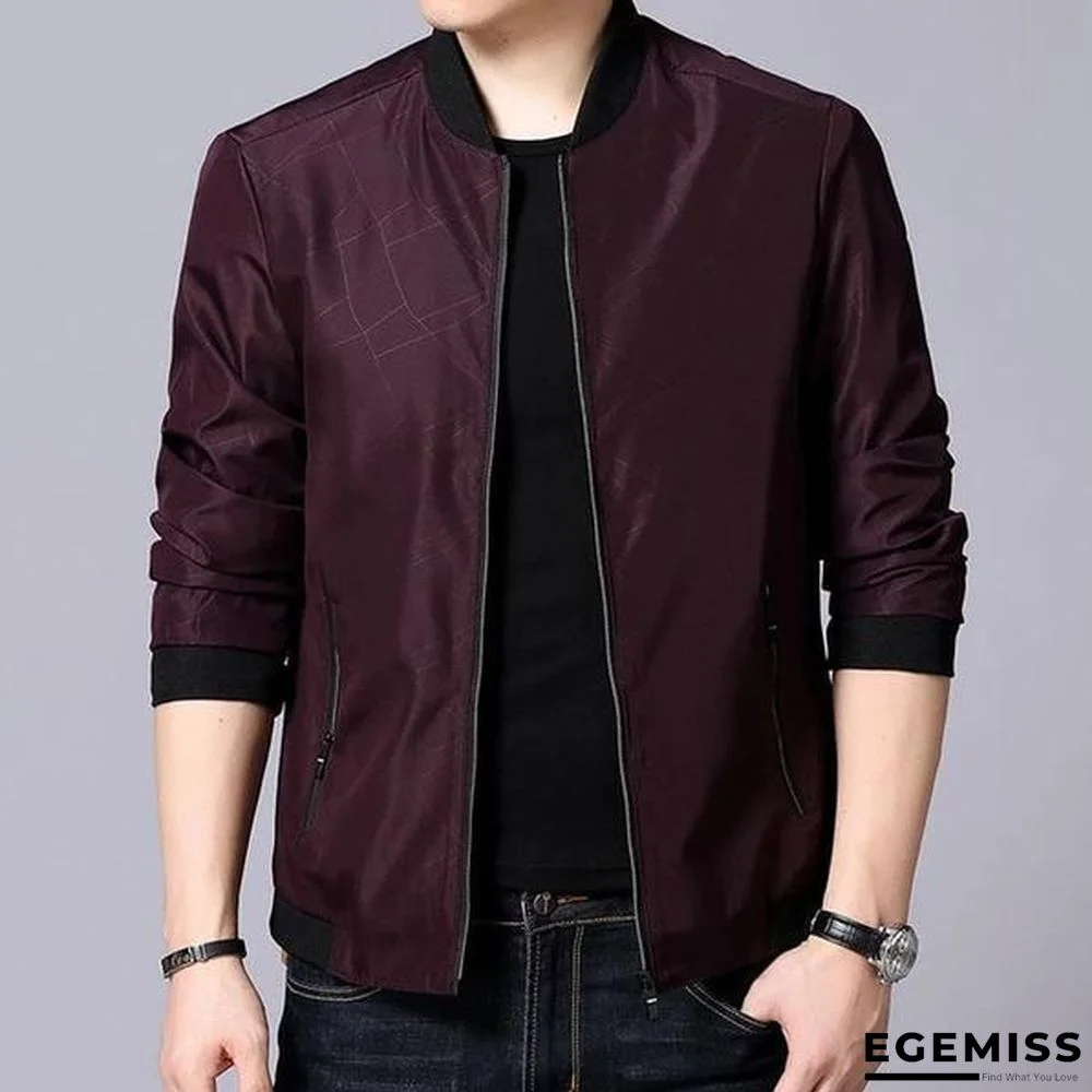 Men Brand Bomber Jacket Business Casual Stand Collar Coats New Zipper Rib sleeve Outerwear | EGEMISS