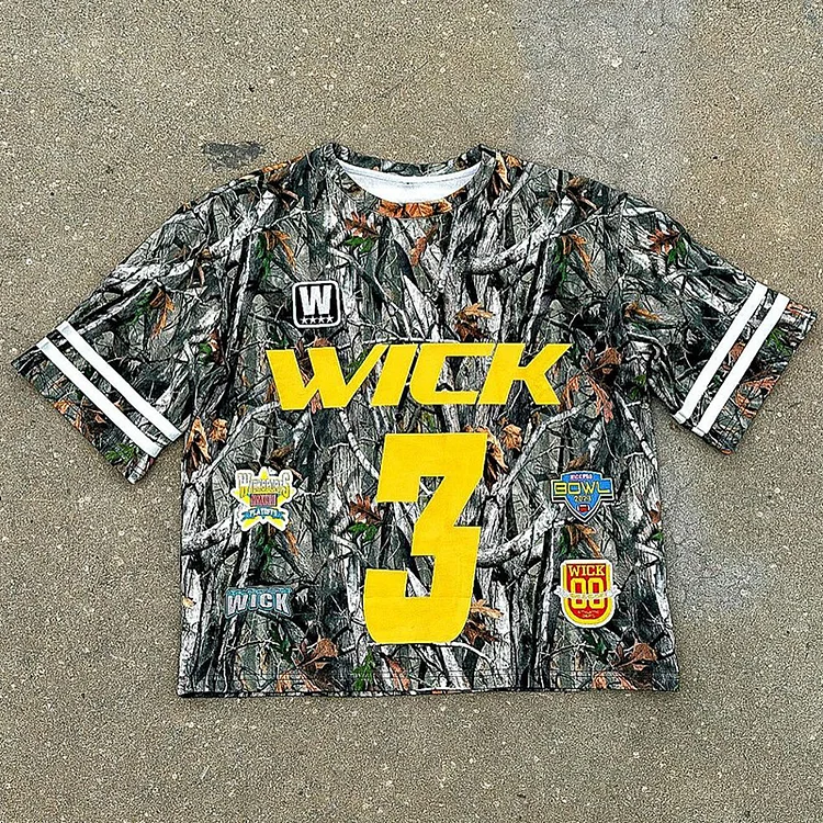 Vintage Wick Camo Graphic Short Sleeve T-Shirt
