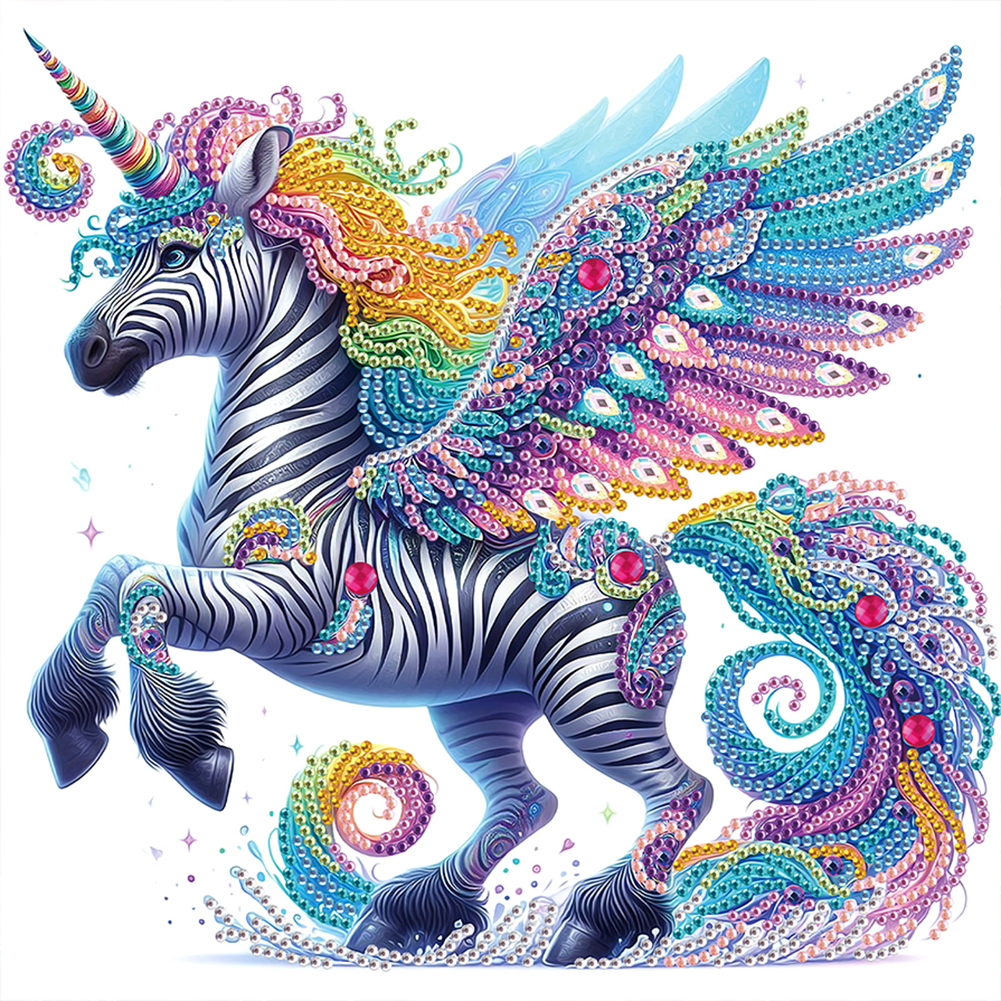 Winged Unicorn 30*30cm(canvas) special shaped drill diamond painting