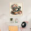 Flower Sewing Machine-11CT Stamped Cross Stitch 45*45cm/17.72*17.72in tapestrymarket