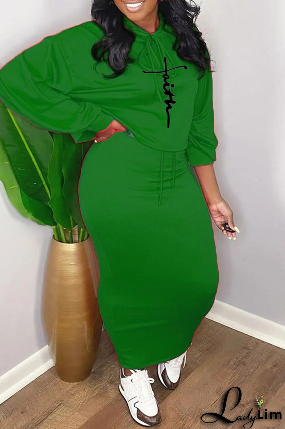 Blue Fashion Casual Print Basic Hooded Collar Long Sleeve Two Pieces