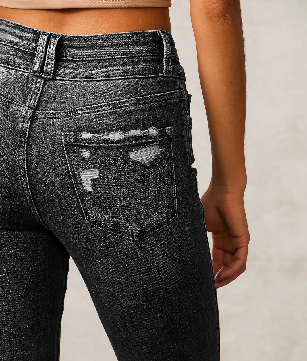 Women's Retro Ripped Jeans 2025 Spring Street Slightly Pulled Trousers