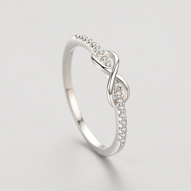 925 Sterling Silver Zircon Infinity Rings