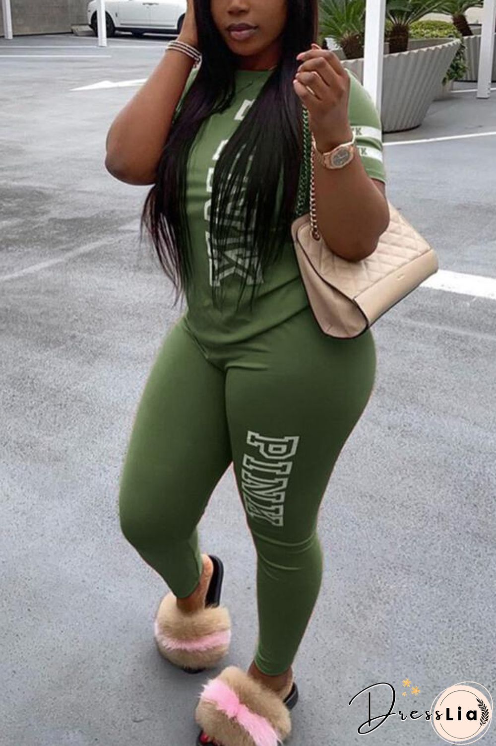 Casual Sport Letter Printed Set