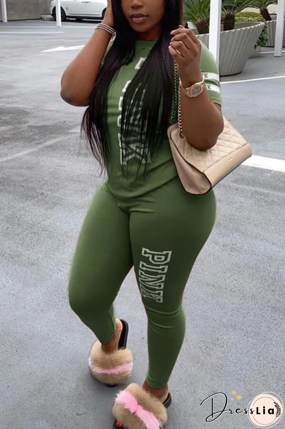 Casual Sport Letter Printed Set