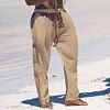 Men's Wide Leg Pants Thin Section Breathable Cotton Linen Loose Casual Beach Trousers by Inlyline