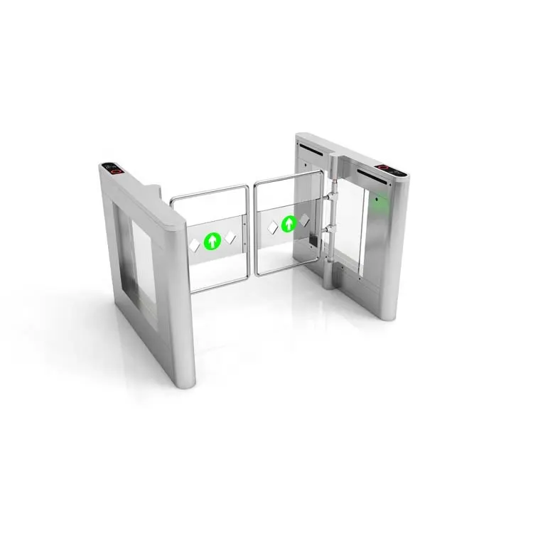 High security RFID optical face recognition pedestrian access control swing turnstile barrier speed gate system for hotels