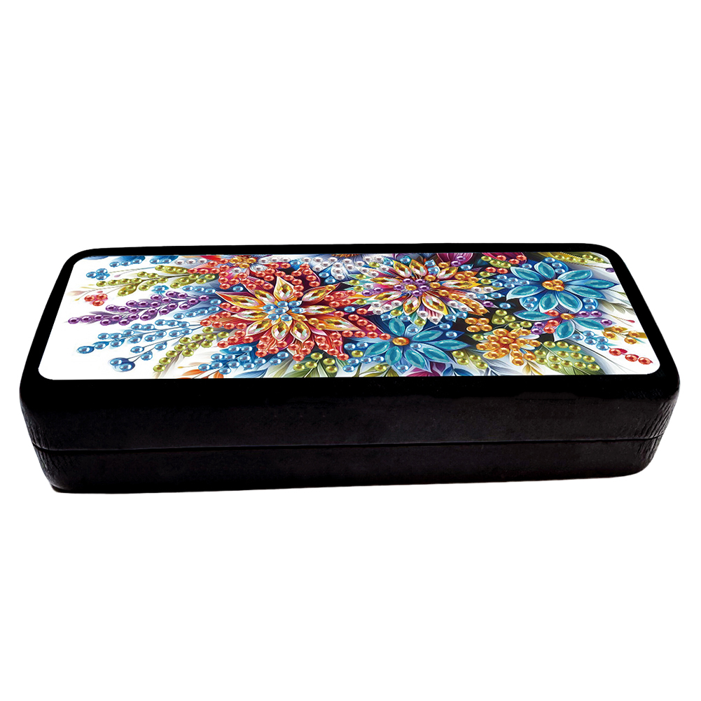 DIY Diamond Painting Glasses Storage Box Diamond Art Sunglasses Case (Flower B)