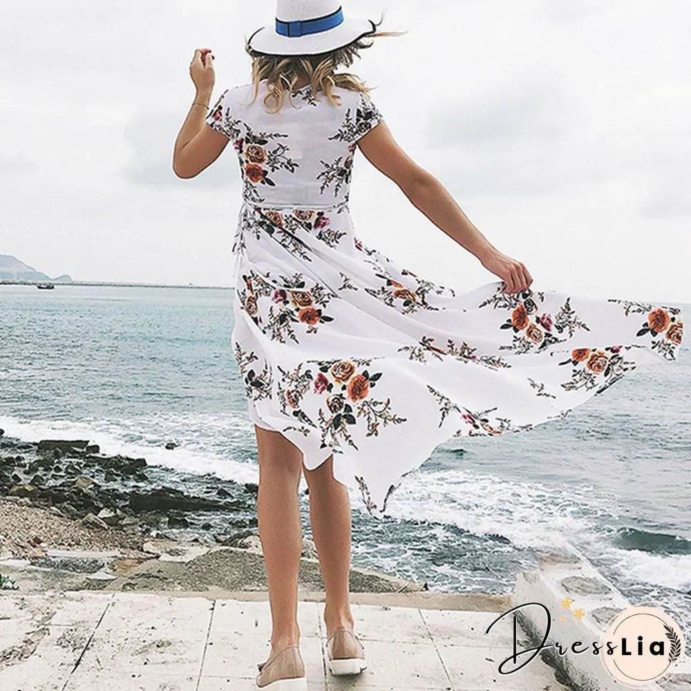 GT Sexy Women Summer Fashion Boho Maxi Dress Split Ends Elegant Evening Party Long Dress Beach Dress