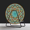 4PCS Diamond Painted Wooden Mandala Placemats Insulated Dish Mats with Holder