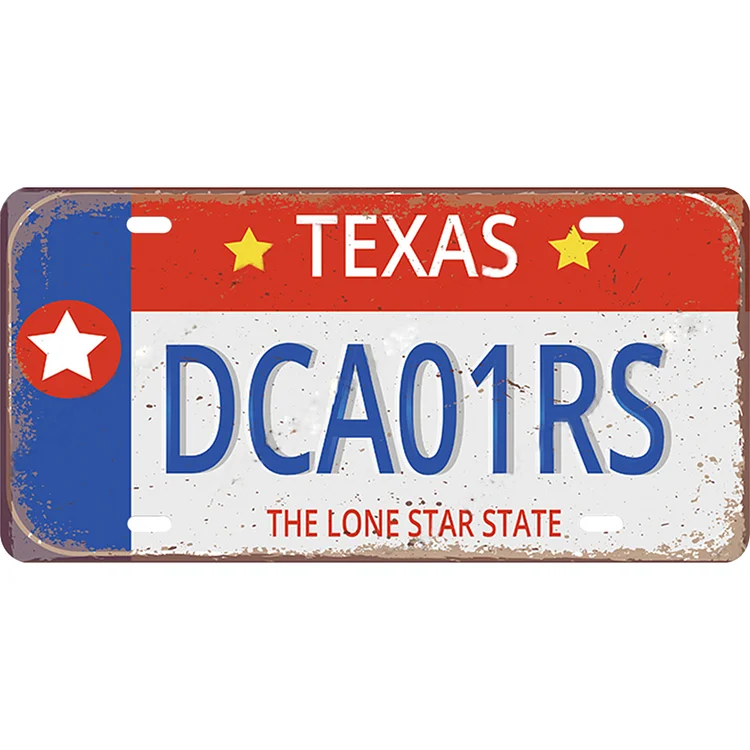 Licence texas dca01rs - enseigne en étain vintage - 5.9x11.8inch