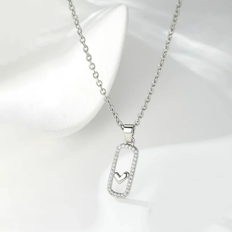 For Unbiological Daughter - Forever Linked Together Circle Heart Necklace