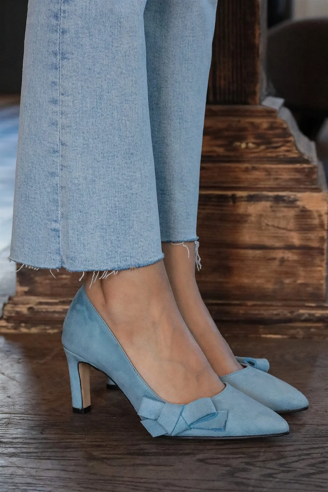 Mio Gusto Brand LAYLA, Blue / Beige / Black Suede, 6Cm Heel-height, fine Quality Women Sexy Stiletto Pumps Shoes