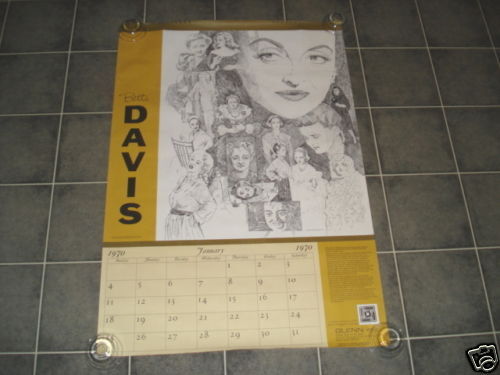 Bette Davis Sexy HUGE Vintage Calendar Page 28x41 Poster Photo Poster painting 1969 1970