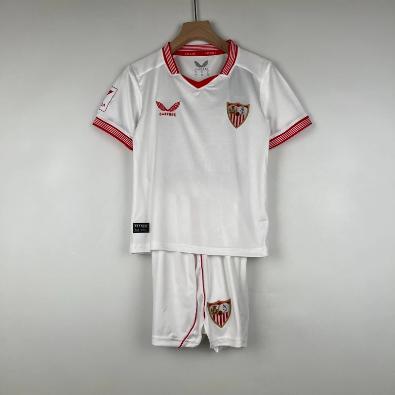 23-24 Kids Sevilla Soccer Jersey Home