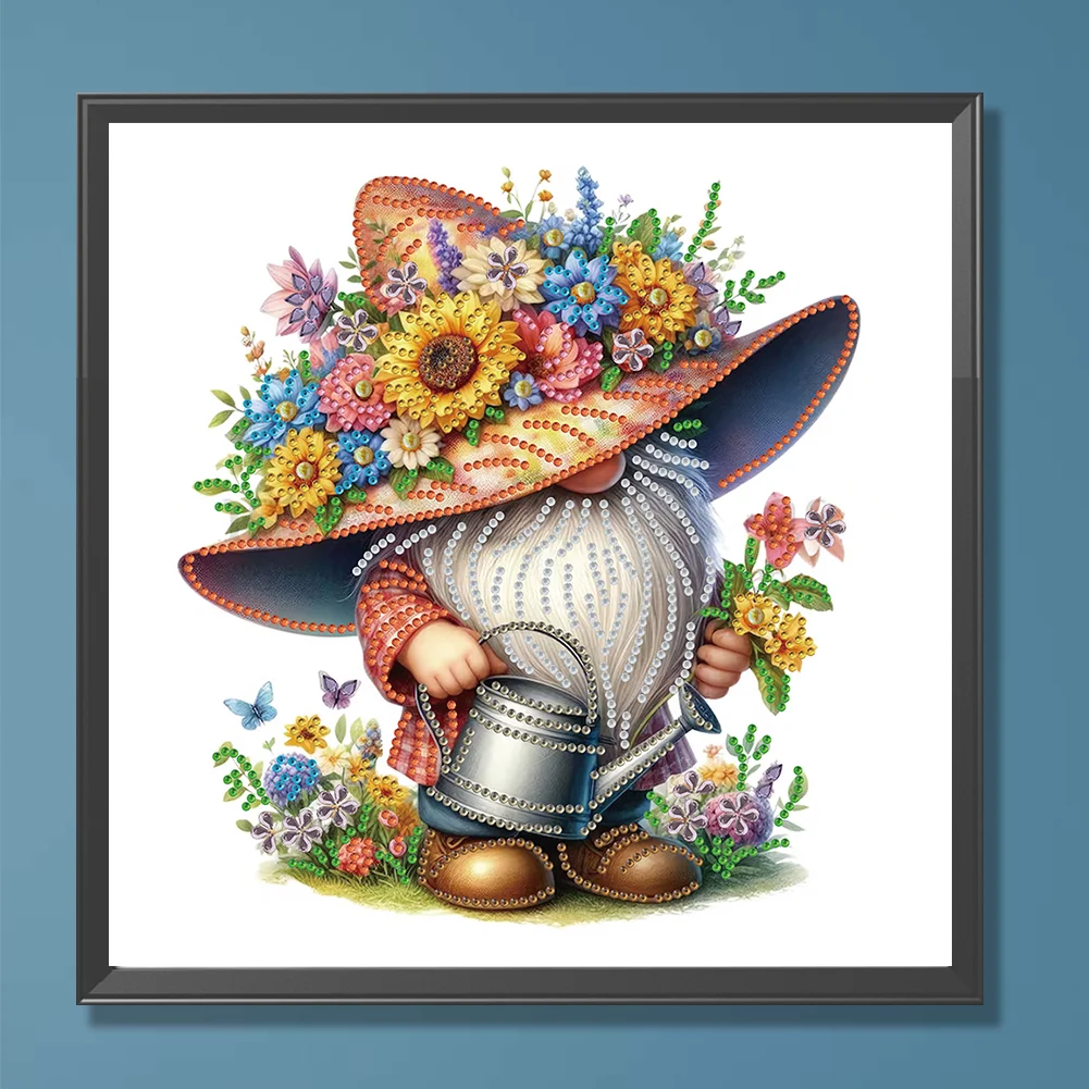 Diamond Painting - Partial Special Shaped Drill - Flower Gnome(Canvas|30*30cm)
