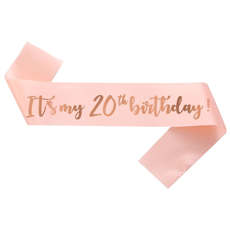 Hot Sale Champagne Birthday Shoulder Strap Crown Set 16 18 21 30 40 50 60 70 80 Headband