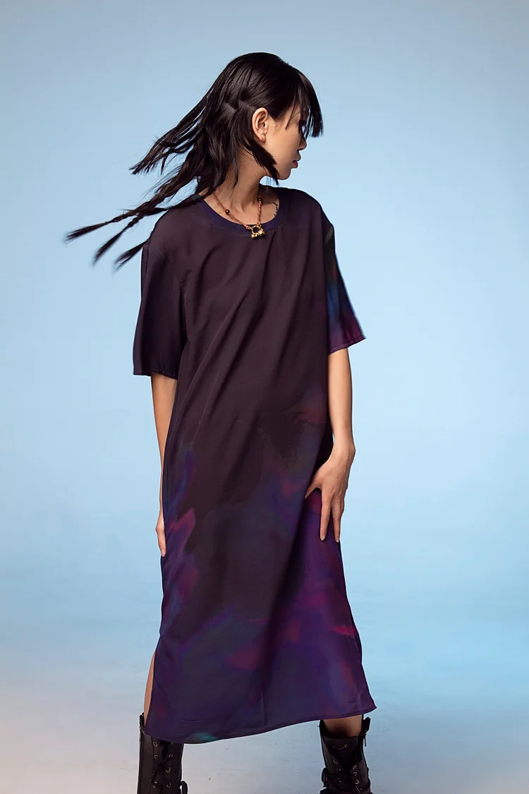 ACID4YUPPIES Dark Shakti Slip Dress - 15 Recycled Water Bottles - Multi Color