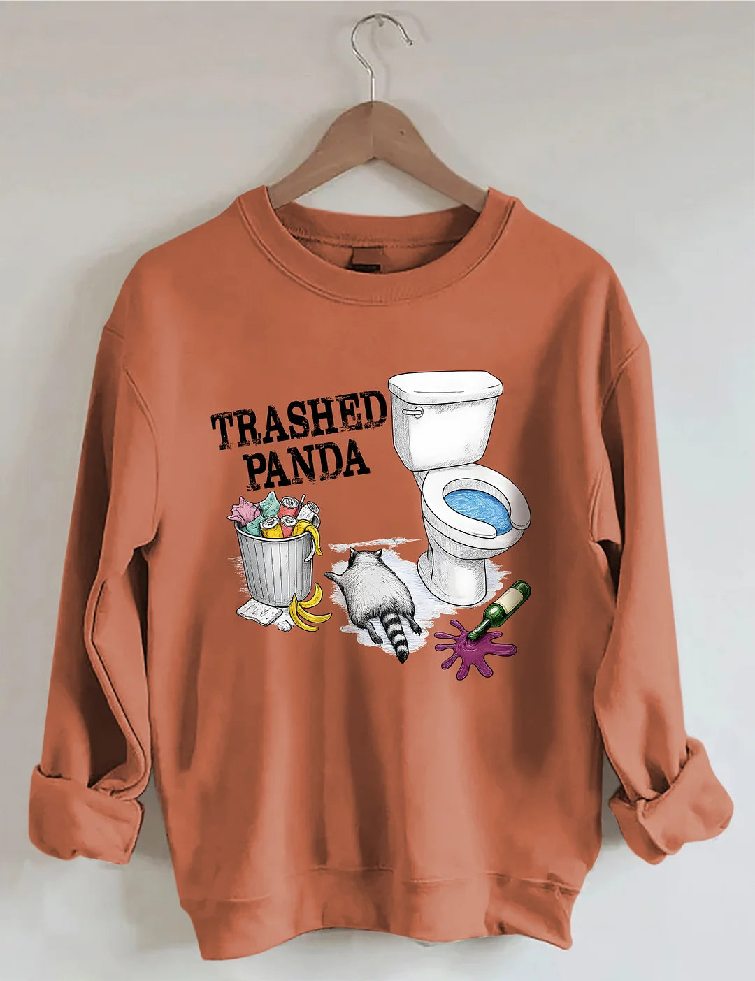 Trashed Panda Funny Drunk Raccoon Sweatshirt