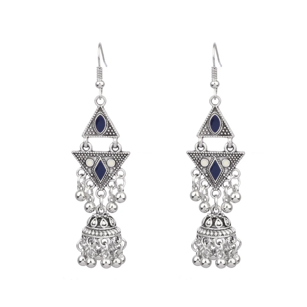 Women's Bohemian Hollow Tassel Rice Bead Earrings