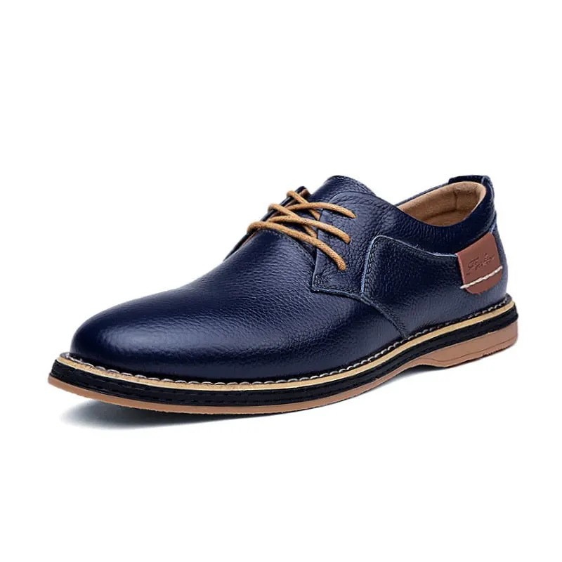 Men Oxfords Genuine Leather Dress Shoes Brogue Lace Up Italian Mens Casual Shoes Luxury Brand Moccasins Loafers Plus Size 38-48