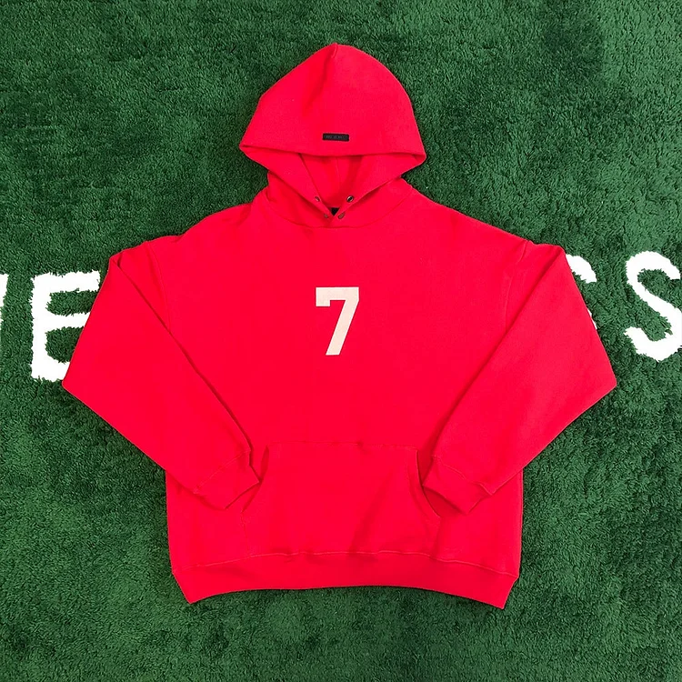 Fog Fear of God Essentials Hoodie 7 Flocked Printed Fleece Sweater Couple Loose-Fitting Hoodie