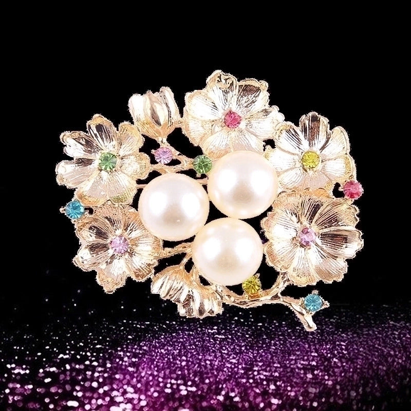 Elegant Pin Star Flower Snowflake Imitation Pearl Alloy Rhinestone Women’S Brooches