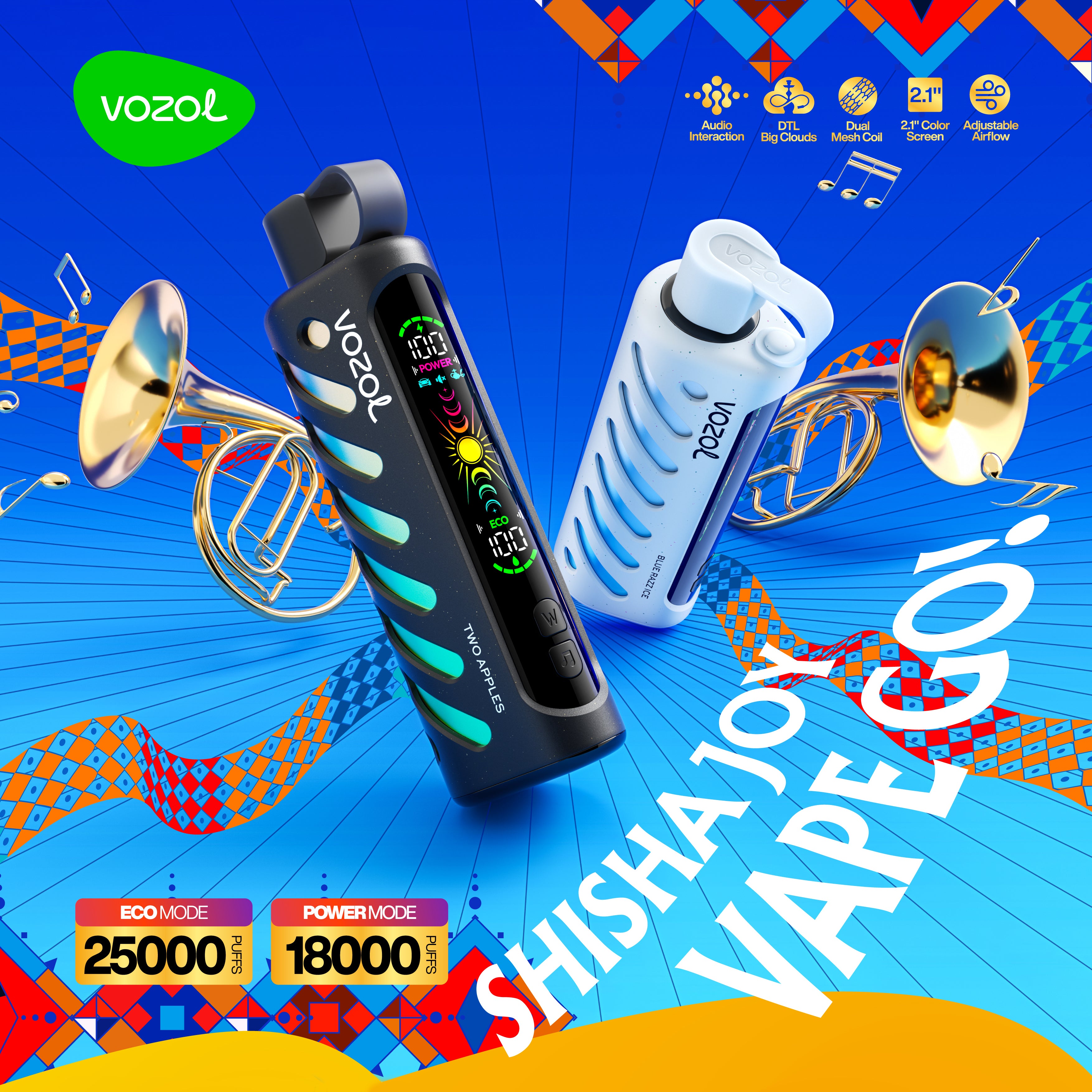 VOZOL GEAR SHISHA 25000 Puffs Disposable Vape Wholesale VOZOL OPVape