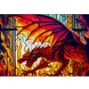 >SALE<Full Embroidery Cotton Thread 11CT Print Stain Glass Dragon Cross Stitch 60x45cm