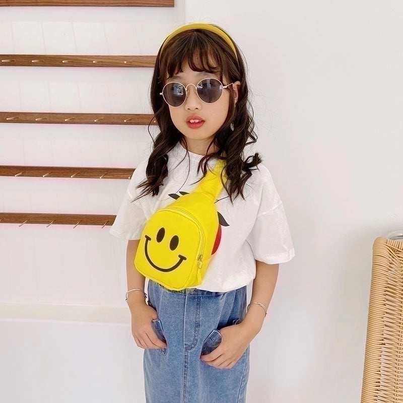 Kid's Medium Nylon Solid Color Fashion Open Fanny Pack