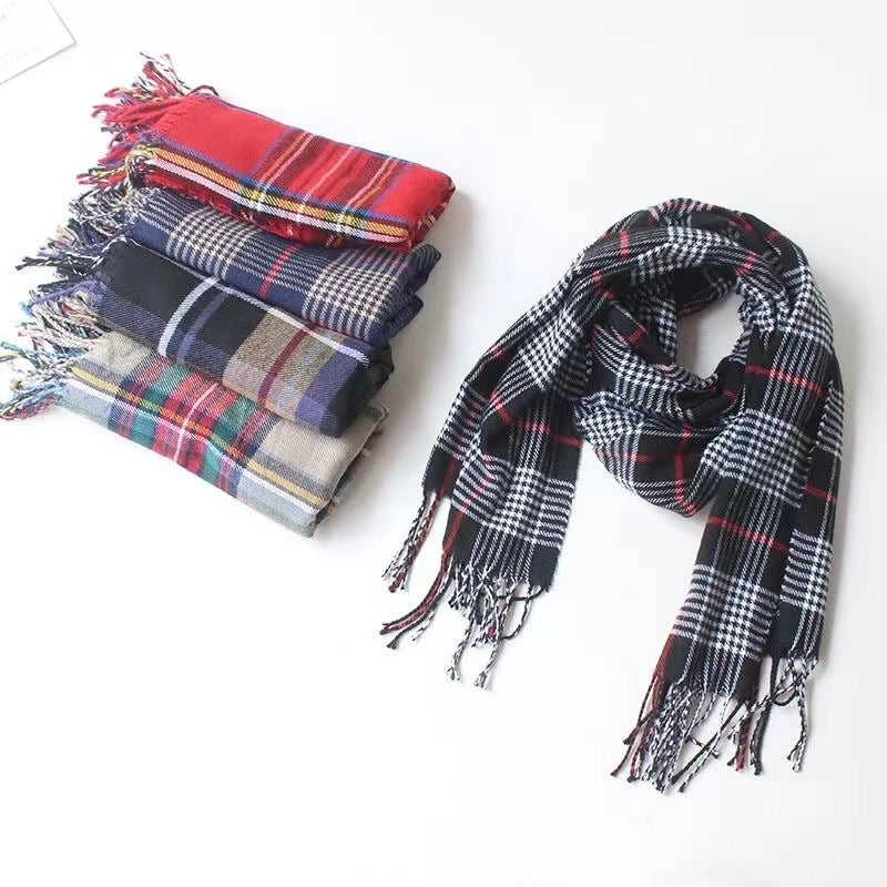 Autumn And Winter Children's Scarf Scarf Dual-use Autumn And Winter Warm Baby Cashmere Scarf Plain Plaid Women's Scarf