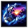 Tiger Landscape Silhouette-11CT Stamped Cross Stitch 45*45cm/17.72*17.72in