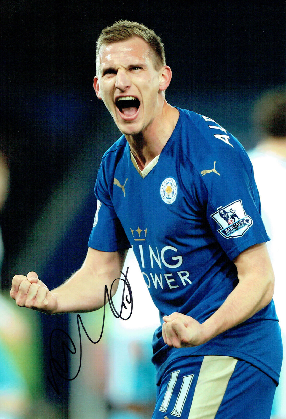 Marc ALBRIGHTON Leicester City Signed Autograph 12x8 Photo Poster painting AFTAL COA