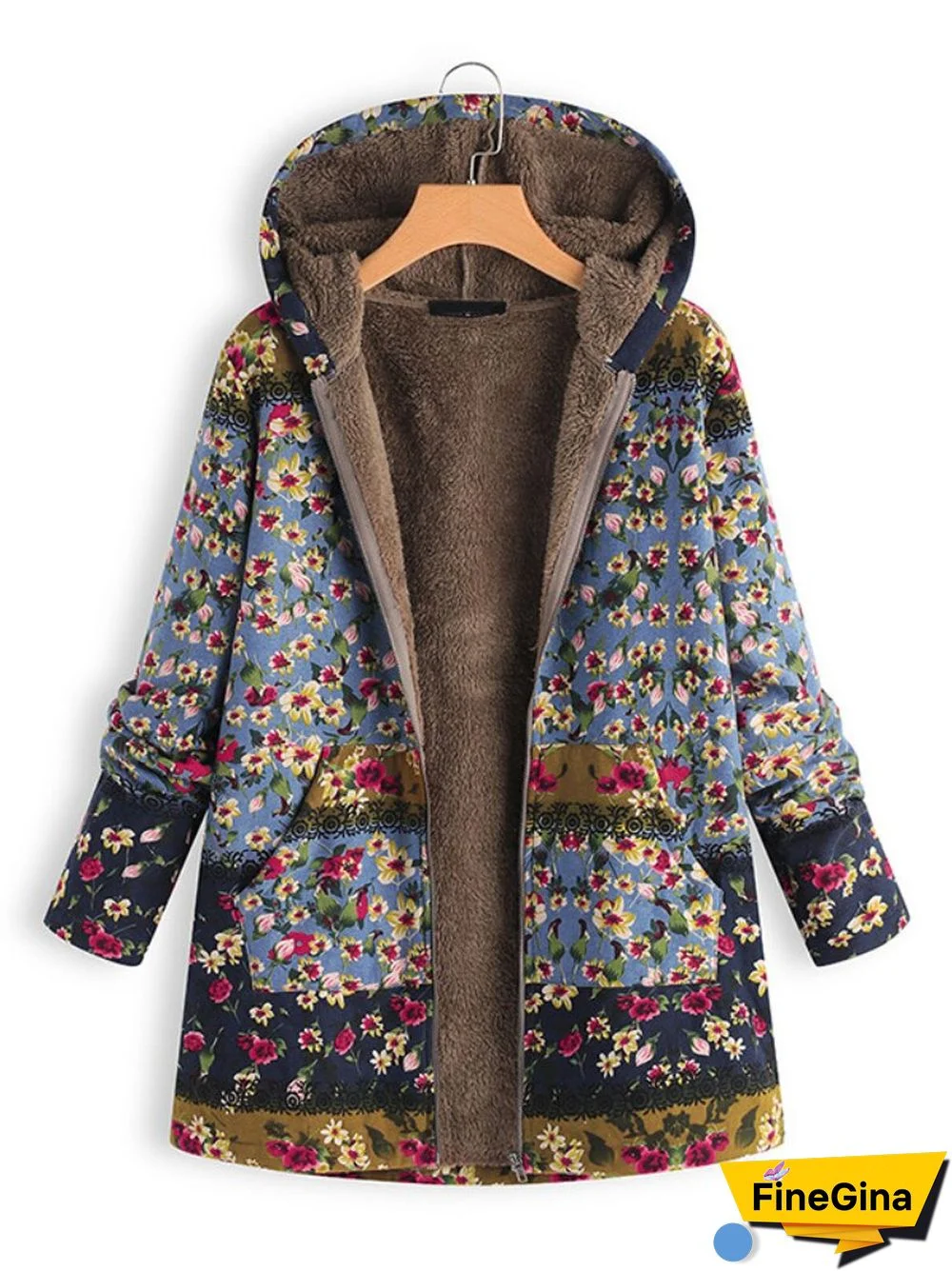 Winter Clothes Women New Printed Cotton Clothing Medium And Long Thickened Cotton Coat Coat Casual Jacket Women Coats Tops