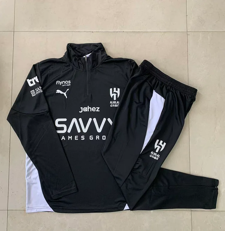 25/26 Riyadh Crescent Black Long Sleeve Training Suit