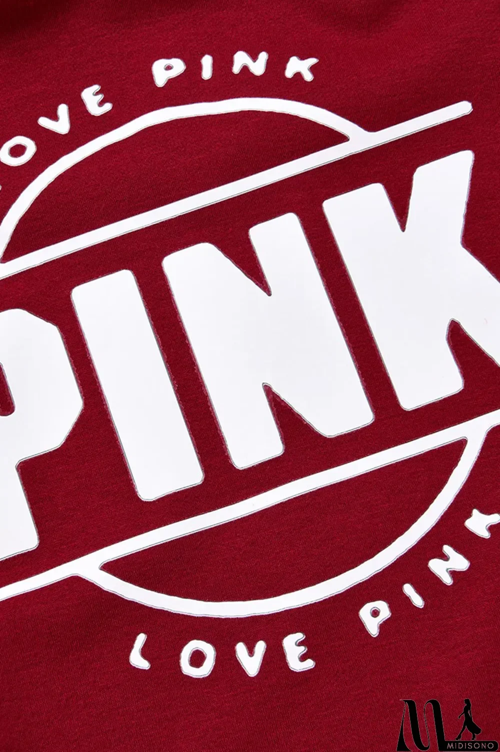 MidiSono - Red Fashion Casual Letter Print Fold Hooded Collar Long Sleeve Two Pieces