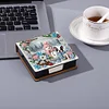 Diamond Painting Snowman Dog Leather Notecard Box Gem Art Sticky Note Holder