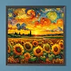 Diamond Painting-5D Full Round Drill Sunflower Landscape(40x40cm)