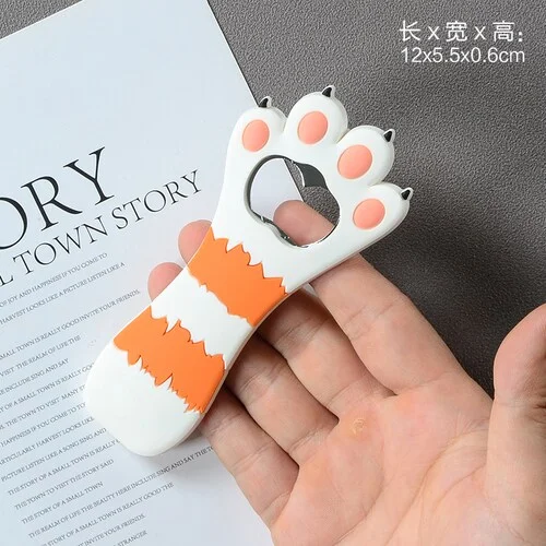 Athvotar Cute Animal Paw Wine Bottle Opener Beer Bottle Opener Cat Magnet Refrigerator Sticker Dog Fridge Magnet Beer Opener