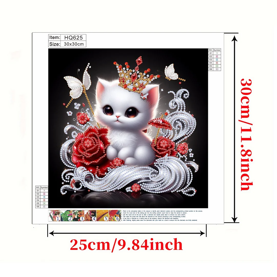 Heart Cat - Partial Special Shaped Drill Diamond Painting Kits (Canvas|30*30cm)
