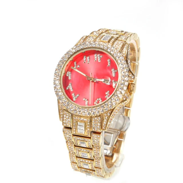 Iced Colored Dial Arabic Numeral Watch