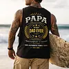 Men's Vintage Papa Father's Day Surfing Graphic Print Round Neck Sleeveless Tank Top by Inlyline