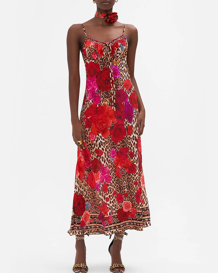 Gathered Bodice Bias Dress