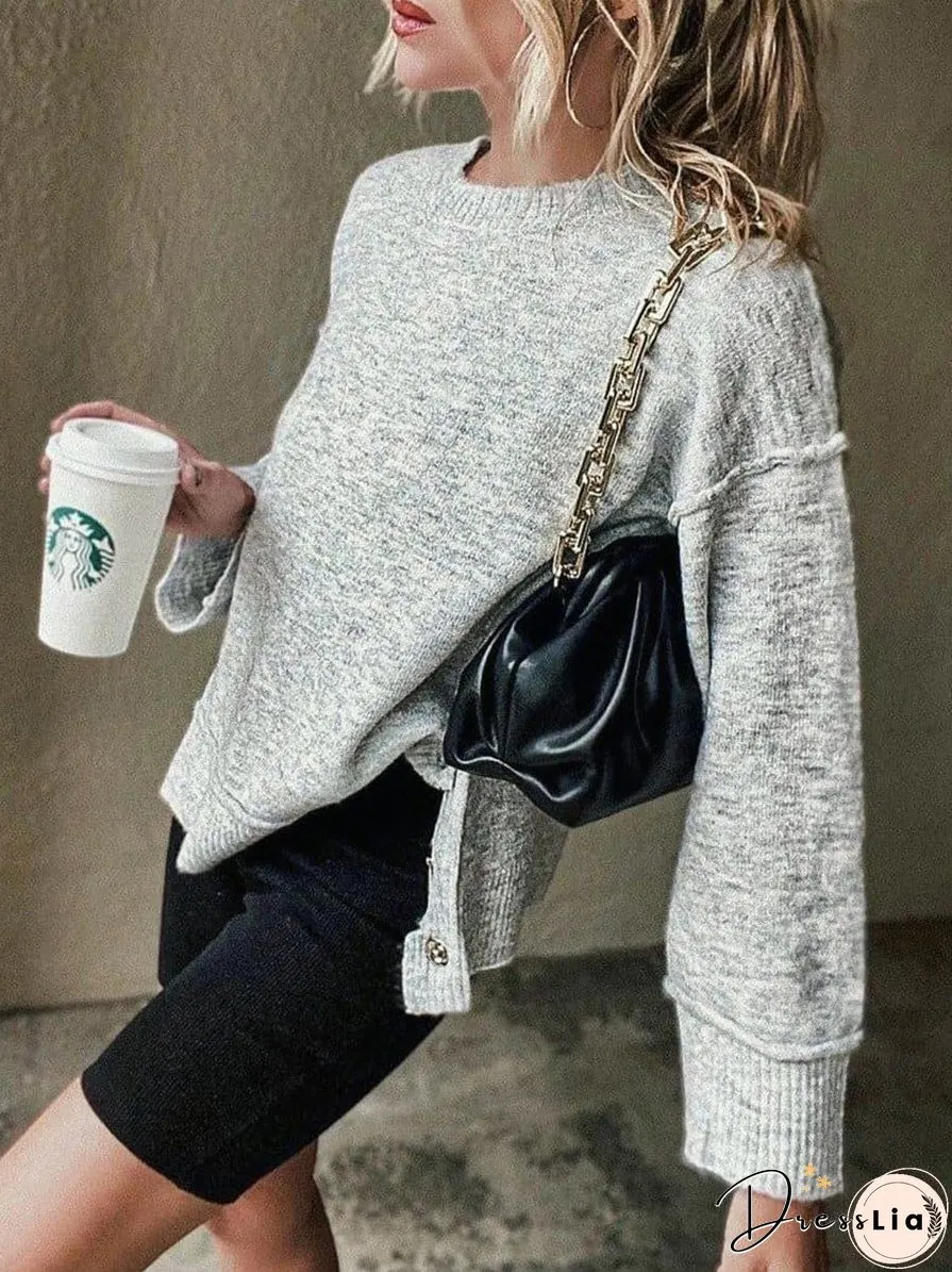 Button Knitted Pullover Sweater