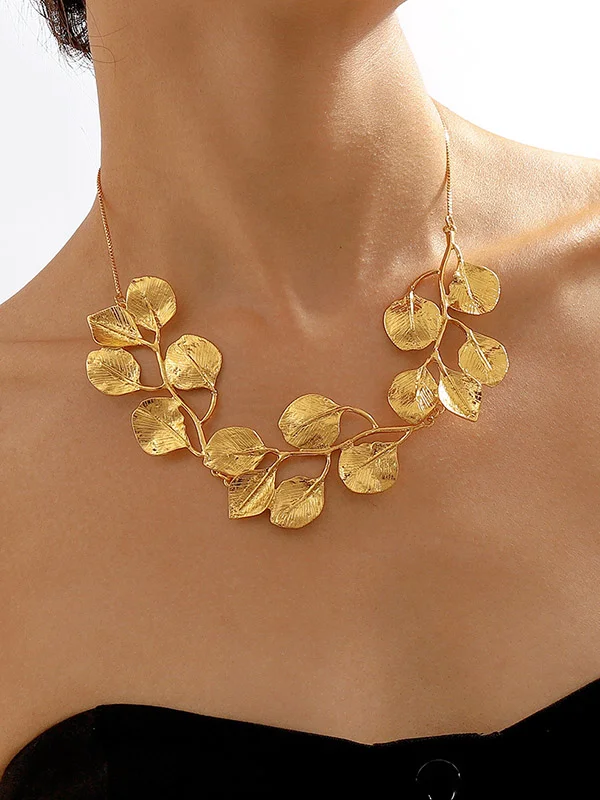 Solid Color Leaves Shape Necklaces Accessories